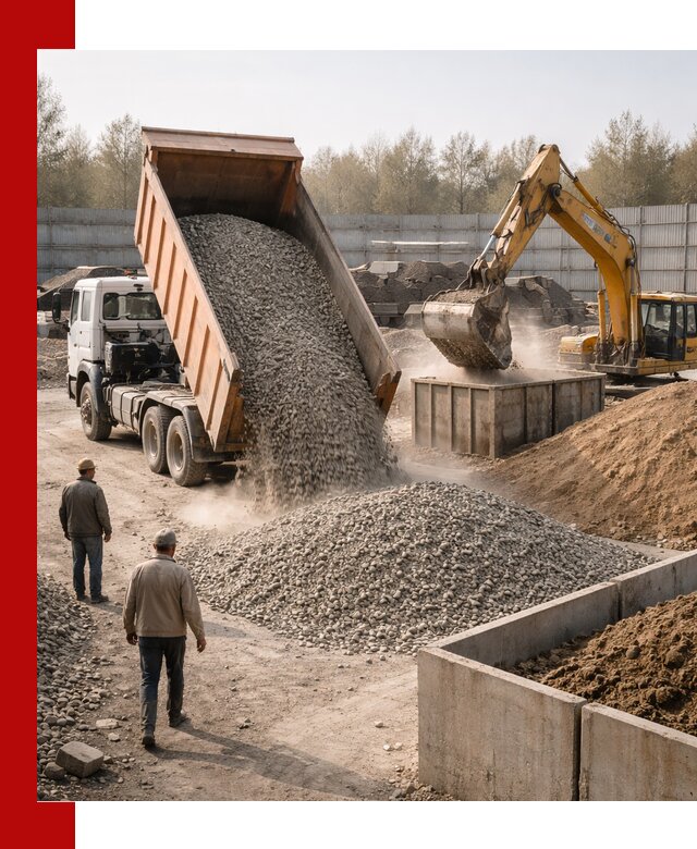 Доставка нерудных материалов с погрузкой и разгрузкой в Архангельске