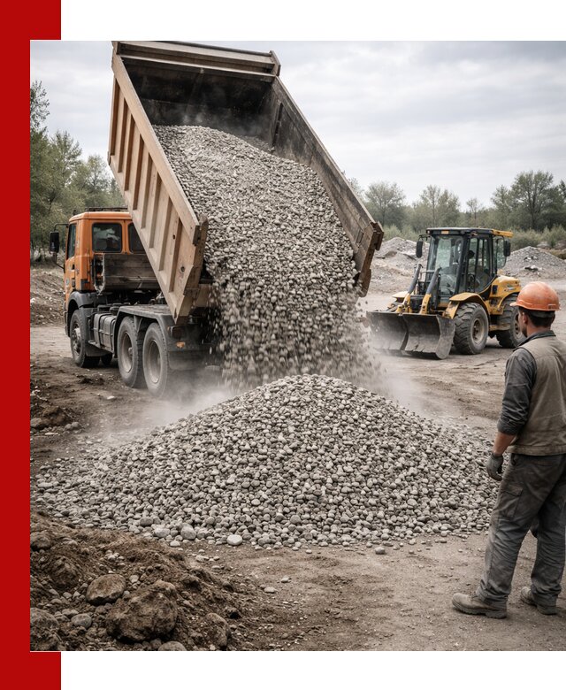 Доставка щебня в Архангельске крупными и мелкими фракциями