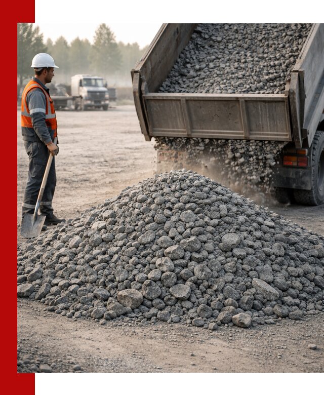 Гранитный щебень фракции 100–201 для строительства в Архангельске