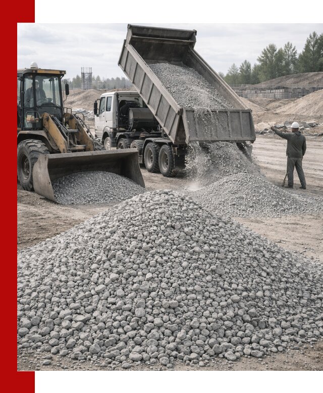 Доставка известнякового щебня фр. 5–20 в Архангельске