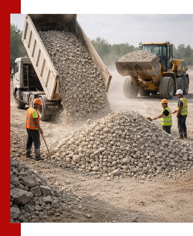 Доставка известнякового щебня фр. 40-70 в Архангельске