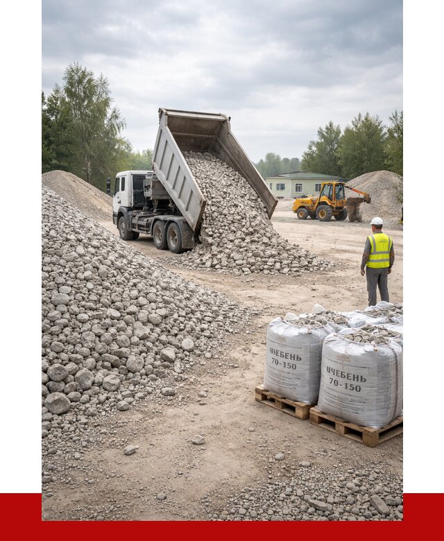 Известняковый щебень фракция 70-150 в Архангельске от 1285 р. | ПРОНЕРУДРхн