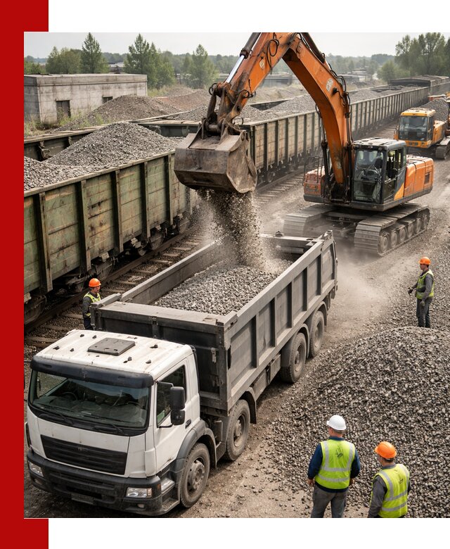 Железнодорожный щебень фракция 25–60 для поставок в Архангельске