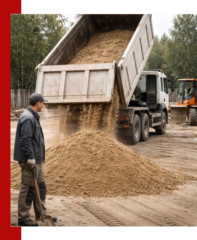 Доставка и продажа песка с разгрузкой в Архангельске