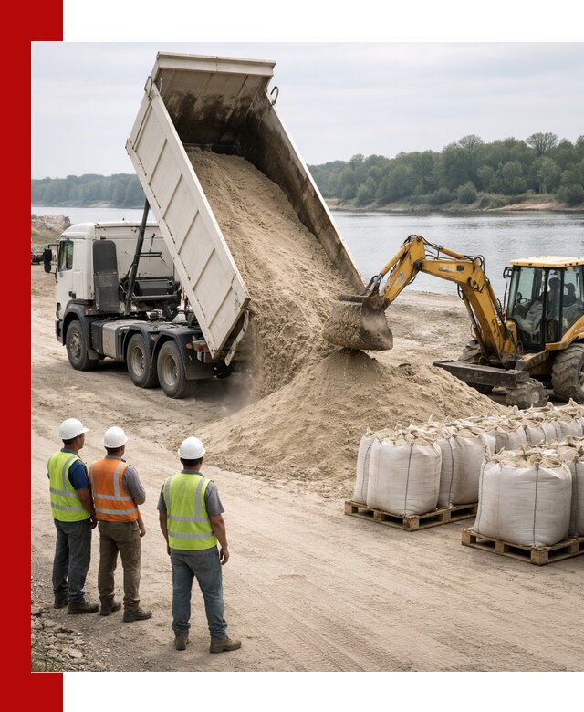 Доставка речного песка в Архангельске самосвалами и погрузкой
