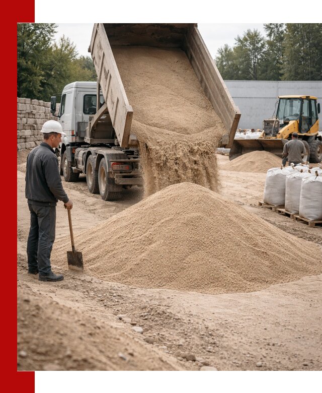 Кварцевый песок фракция 0–3 мм с доставкой в Архангельске