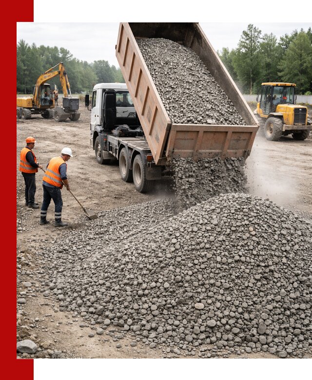 Доставка гравия фракции 40-70 в Архангельске оптом и в розницу