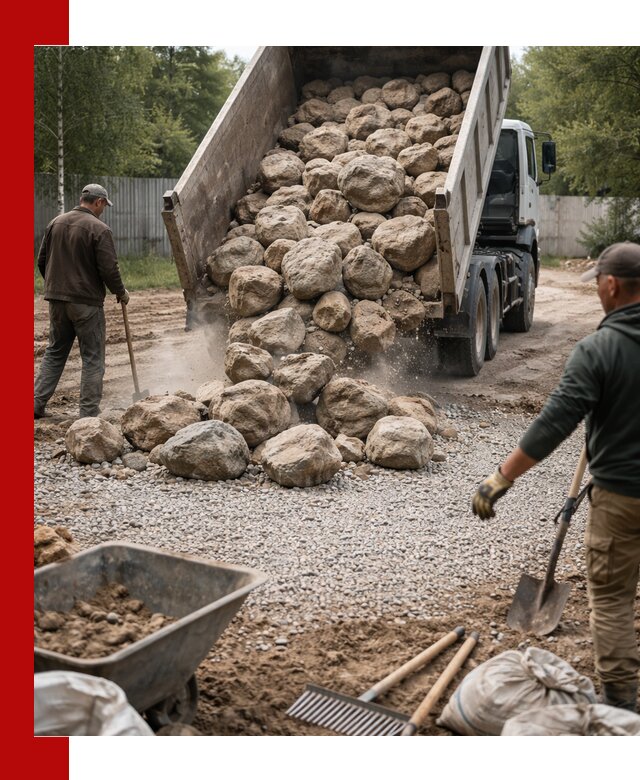 Доставка и укладка булыжника в Архангельске