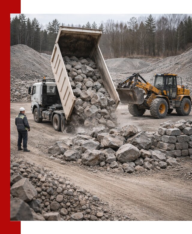 Доставка и продажа бутового гранитного камня в Архангельске