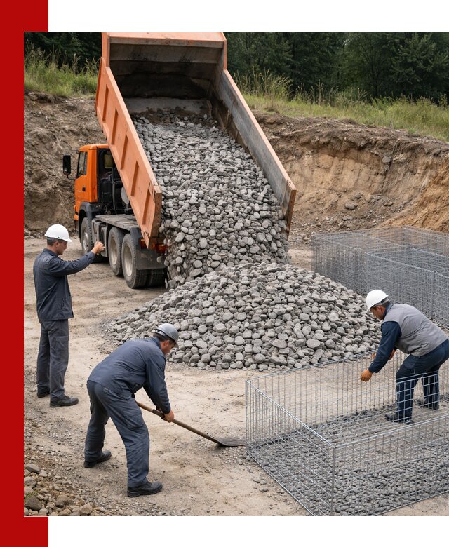 Камень для габионов с доставкой в Архангельске быстро и надёжно