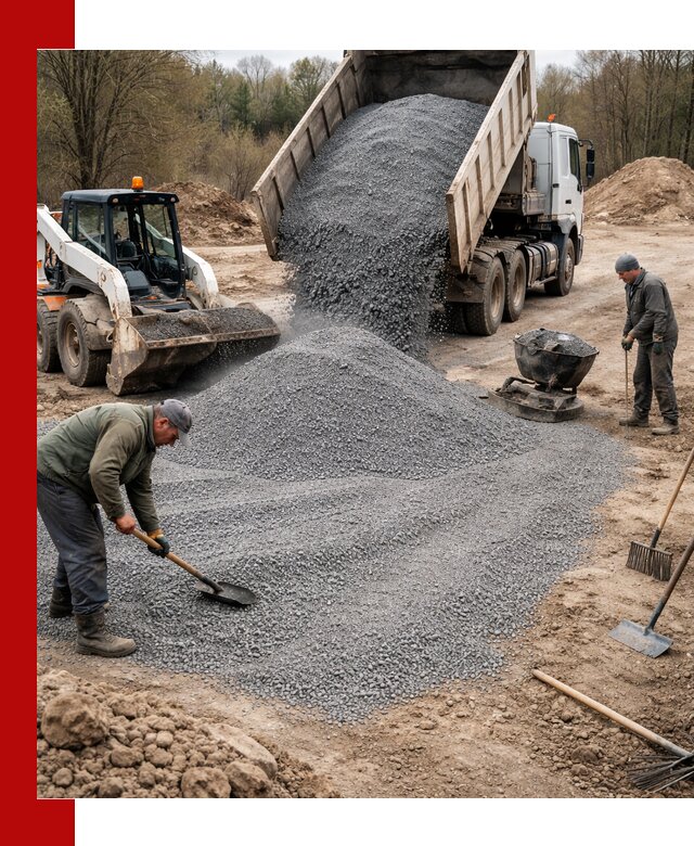 Отсев для подсыпки в Архангельске — доставка и подсыпка на участок