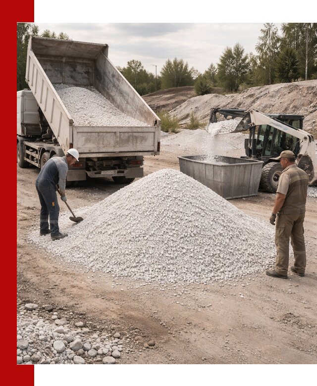 Доставка и продажа белой мраморной крошки в Архангельске