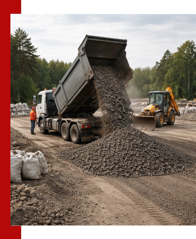 Доставка дробленого асфальта в Архангельске для дорожных работ