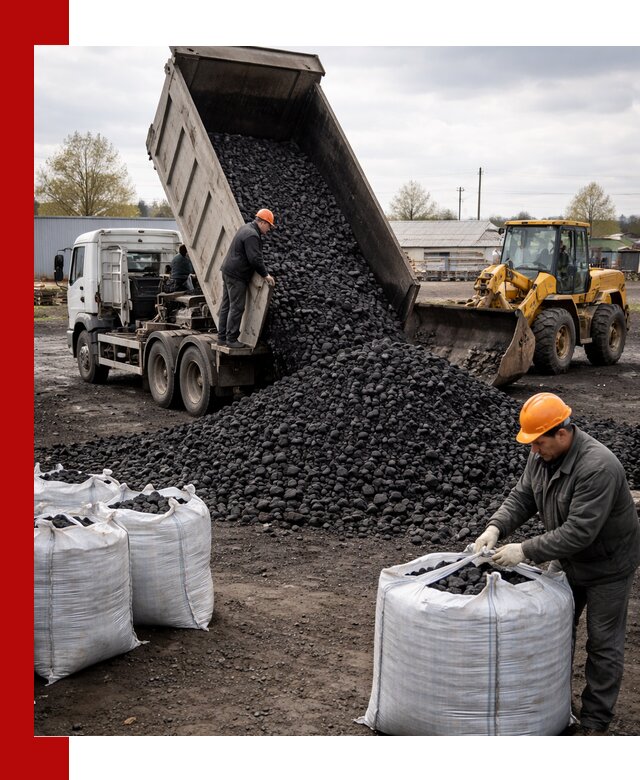 Доставка каменного угля в Архангельске оптом и в розницу