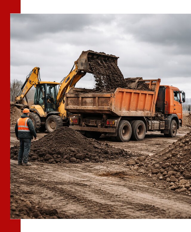 Вывоз грунта и строительного мусора в Архангельске грузовыми самосвалами